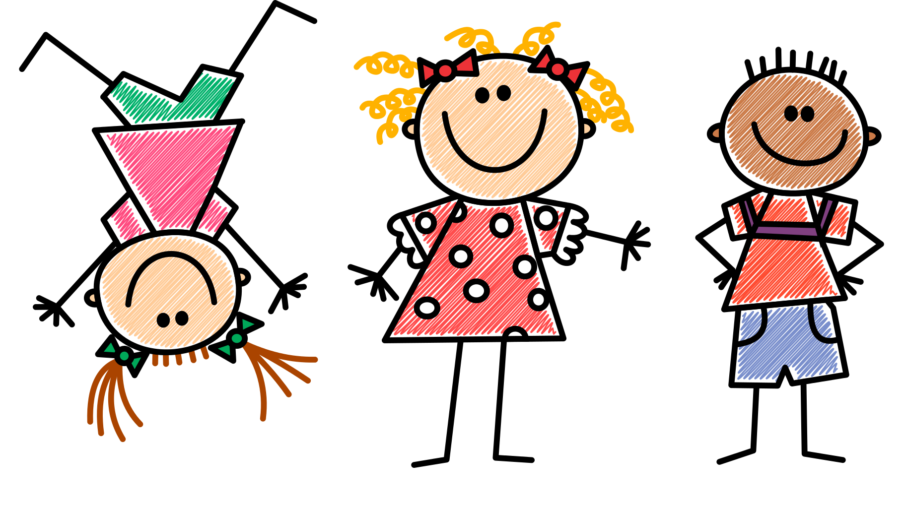 Diverse, happy children illustration